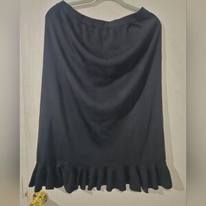 Large Ming Wang Black Skirt with Ruffle Hem